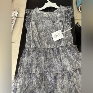 Marmellata Gray and White Formal Kids Dress